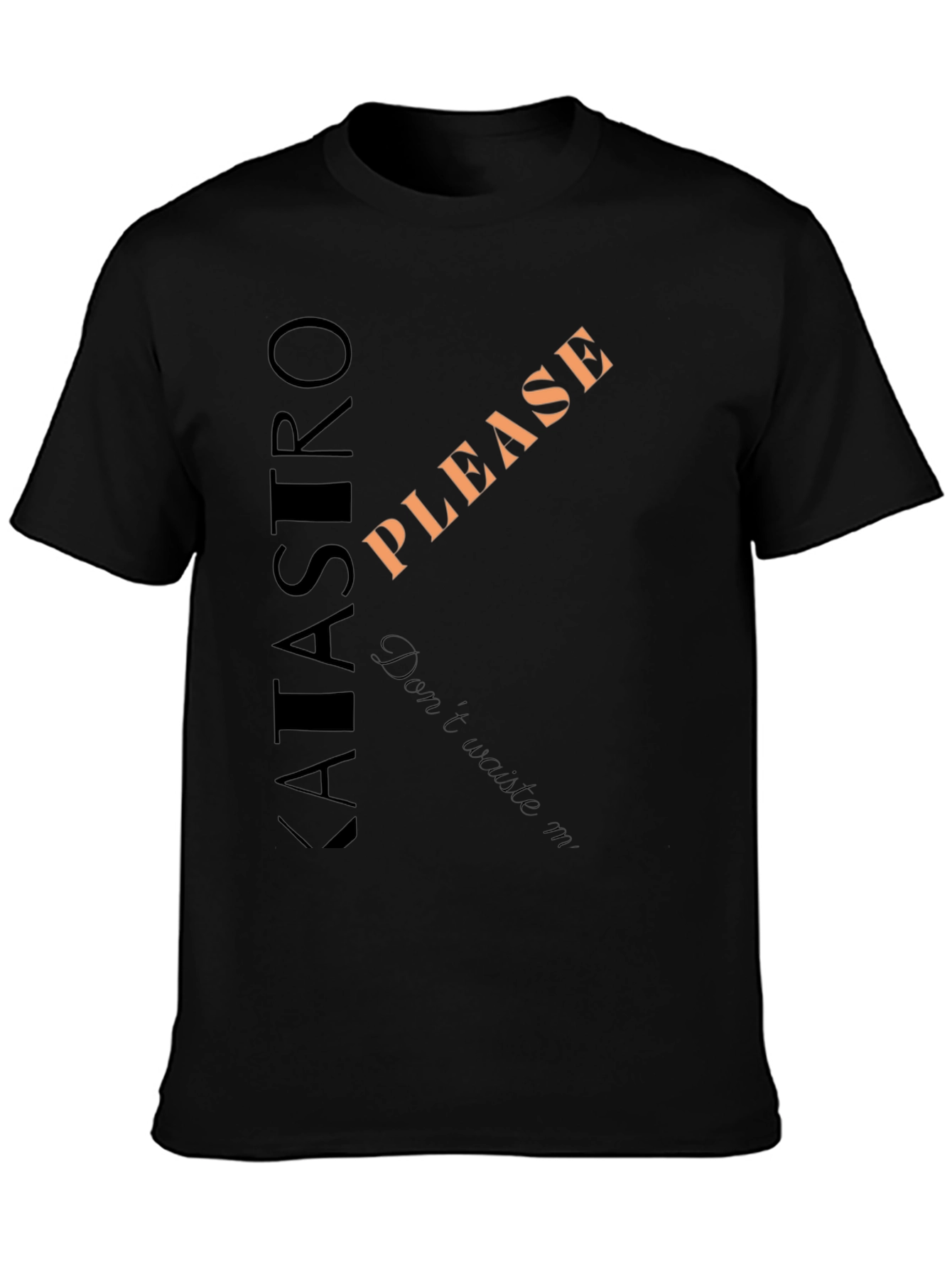 Black KATASTRO PLEASE Men's Graphic Tee view 3