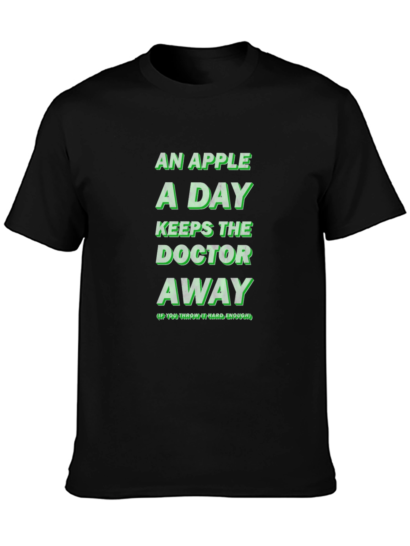 Black An Apple A Day Funny Novelty Graphic T-Shirt view 3