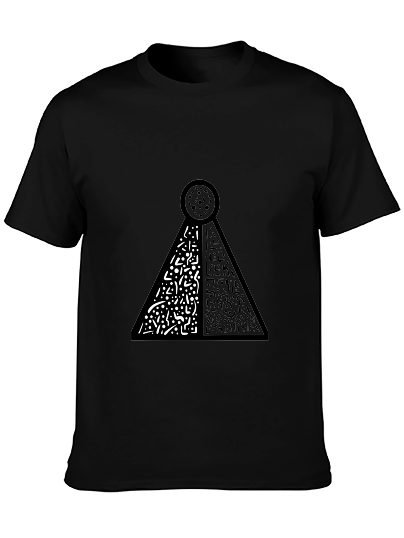 Black Abstract Graphic Print Black T-Shirt view 3