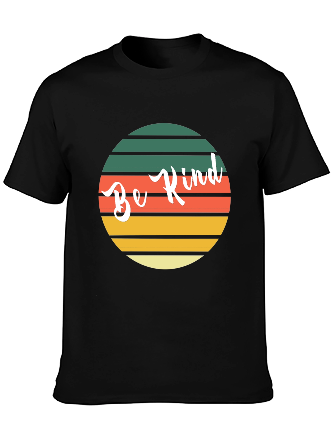 Black Be Kind Retro Style Graphic Tee view 3