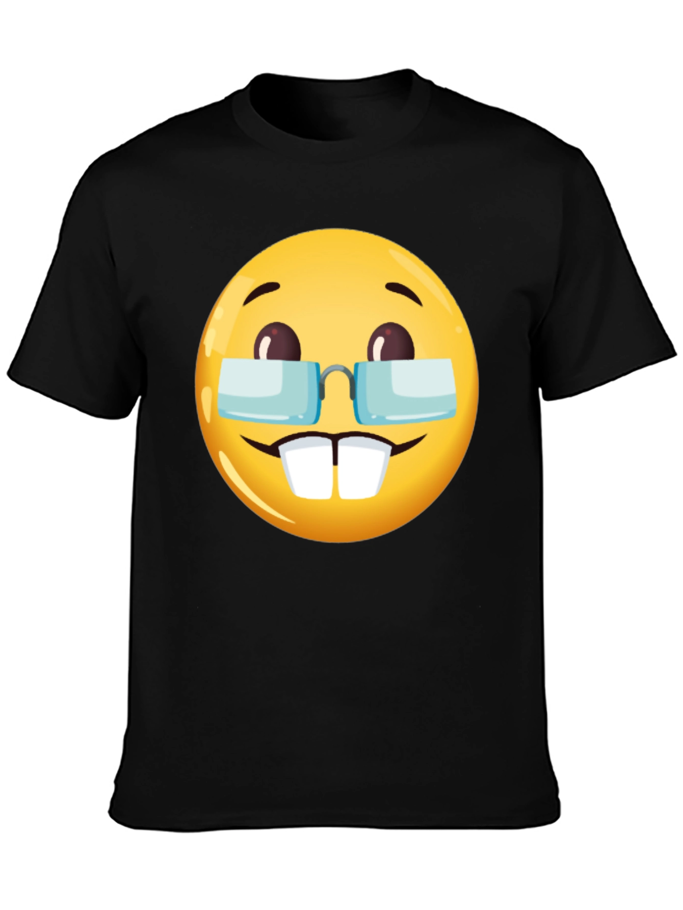 Black Emoji Geek T-Shirt - Nerd Emoji Tee view 3