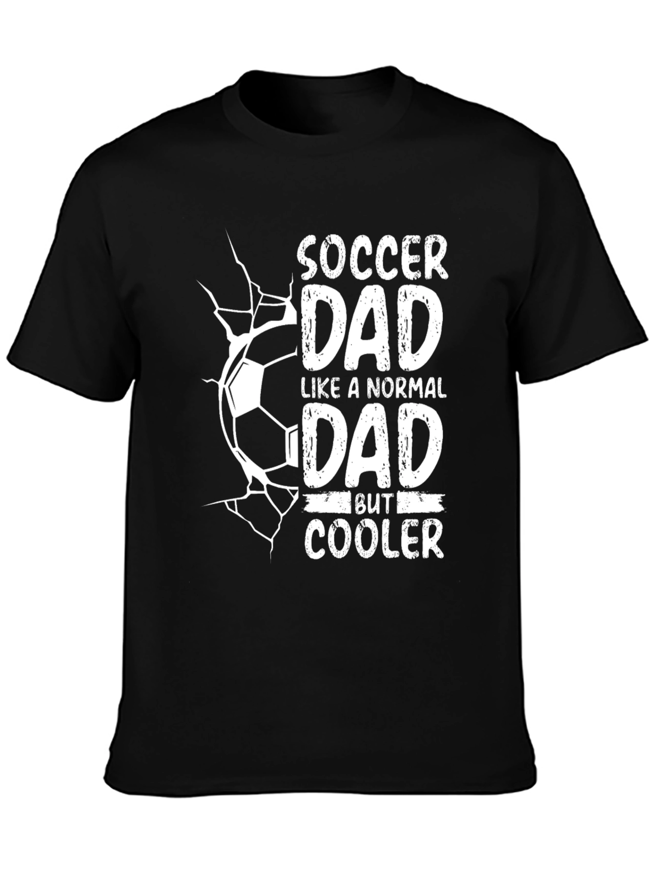 Black Soccer Dad Cooler Black T-Shirt view 3