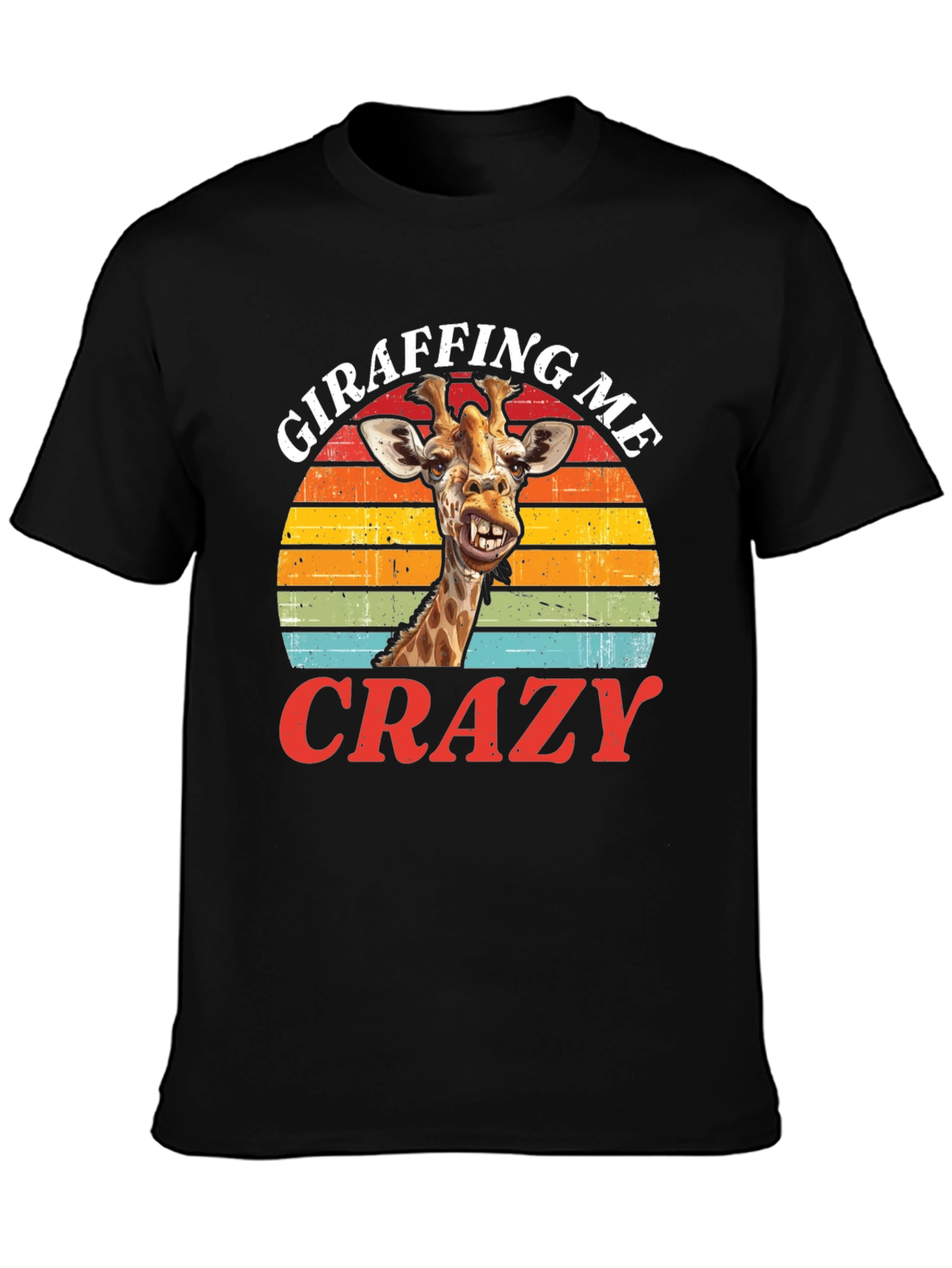 Black Giraffing Me Crazy Graphic Tee - Fun Giraffe T-Shirt view 3