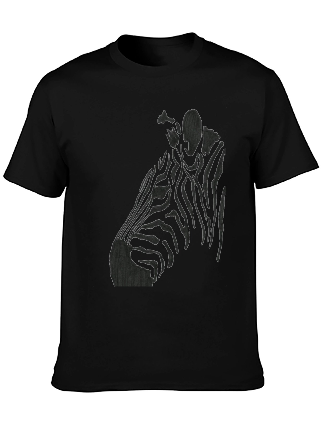 Black Black Zebra T-Shirt | Unique Graphic Tee view 3