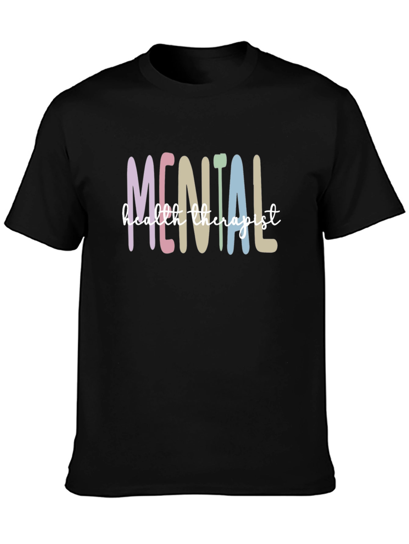 Black Mental Health Therapist T-Shirt - Unisex Soft Cotton Tee view 3