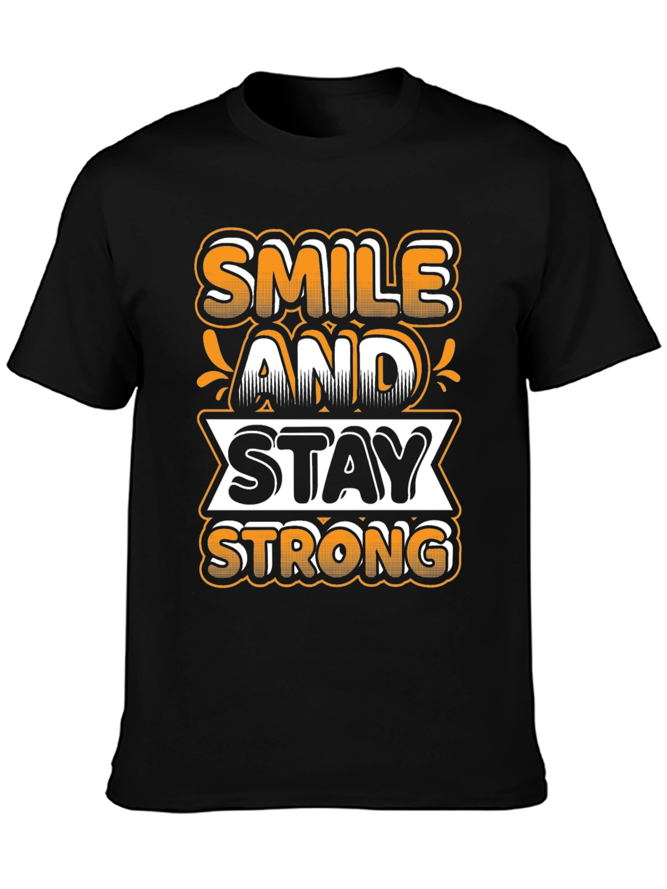 Black Smile and Stay Strong Graphic Tee view 3