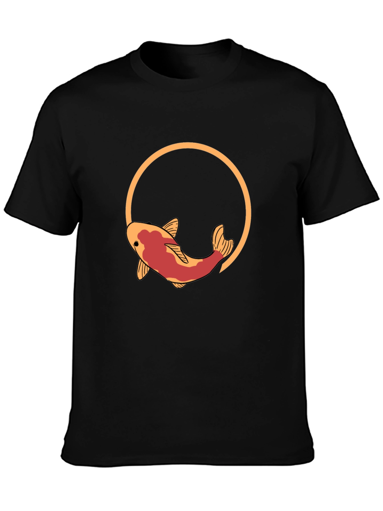 Black Koi Fish Graphic T-Shirt - Artistic Design view 3