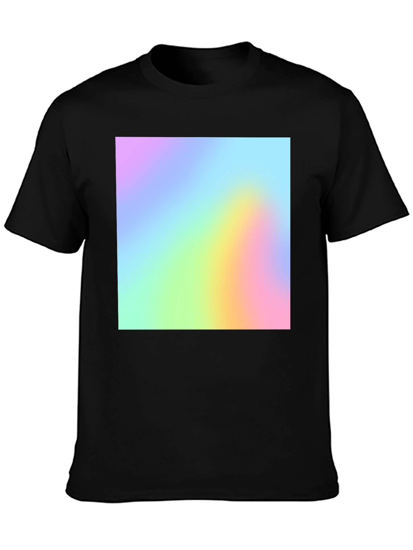 Black Vibrant Spectrum Graphic Black T-Shirt view 3