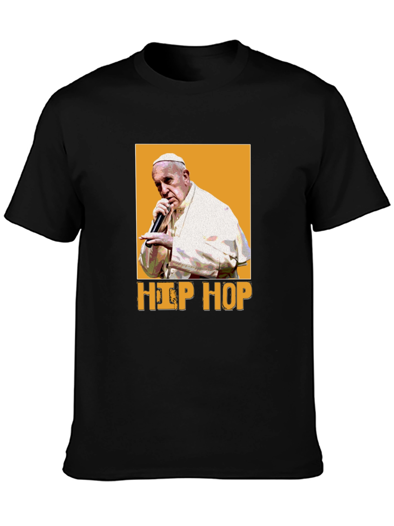 Black Hip Hop Pope T-Shirt - Black view 3