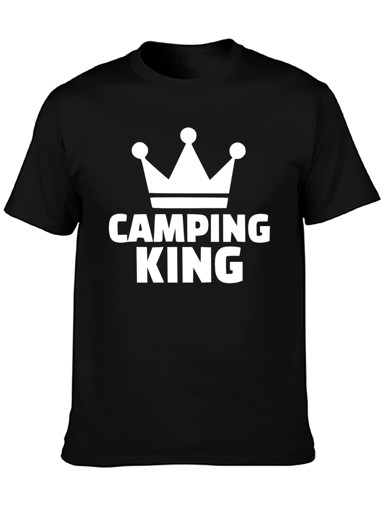 Black Camping King T-Shirt - Black Crown Tee view 3