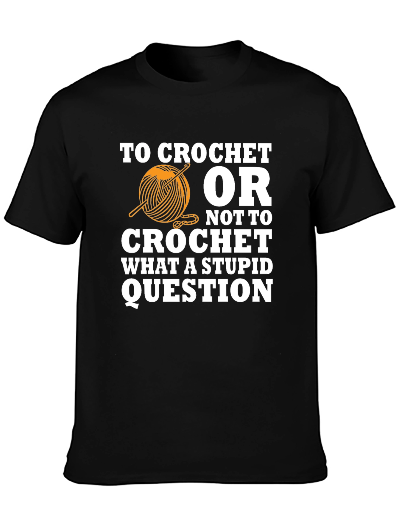 Black Crochet T-Shirt - Funny Crocheting Gift Idea view 3