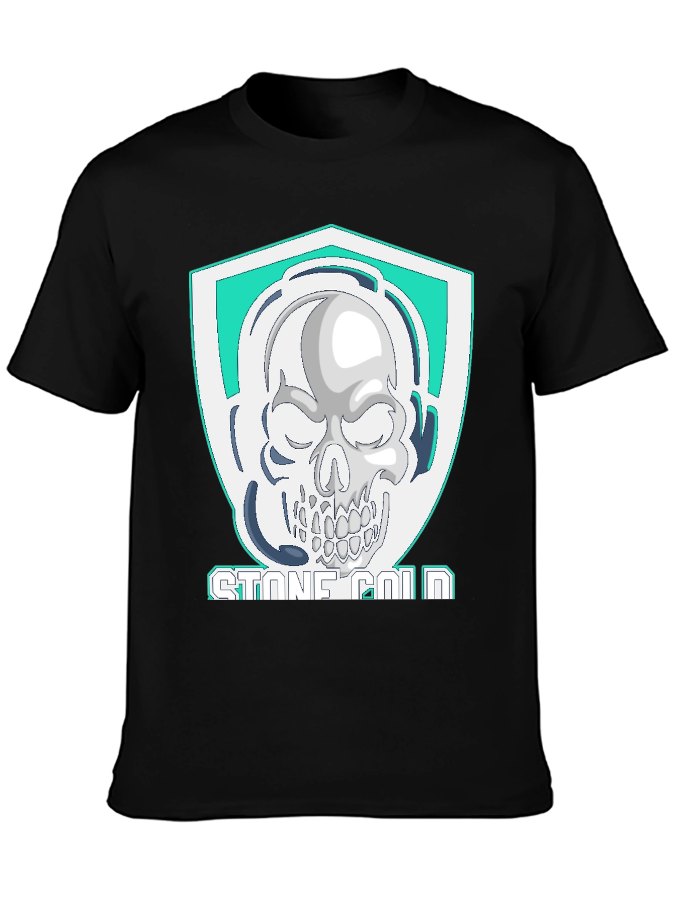 Black Stone Cold Skull T-Shirt view 3