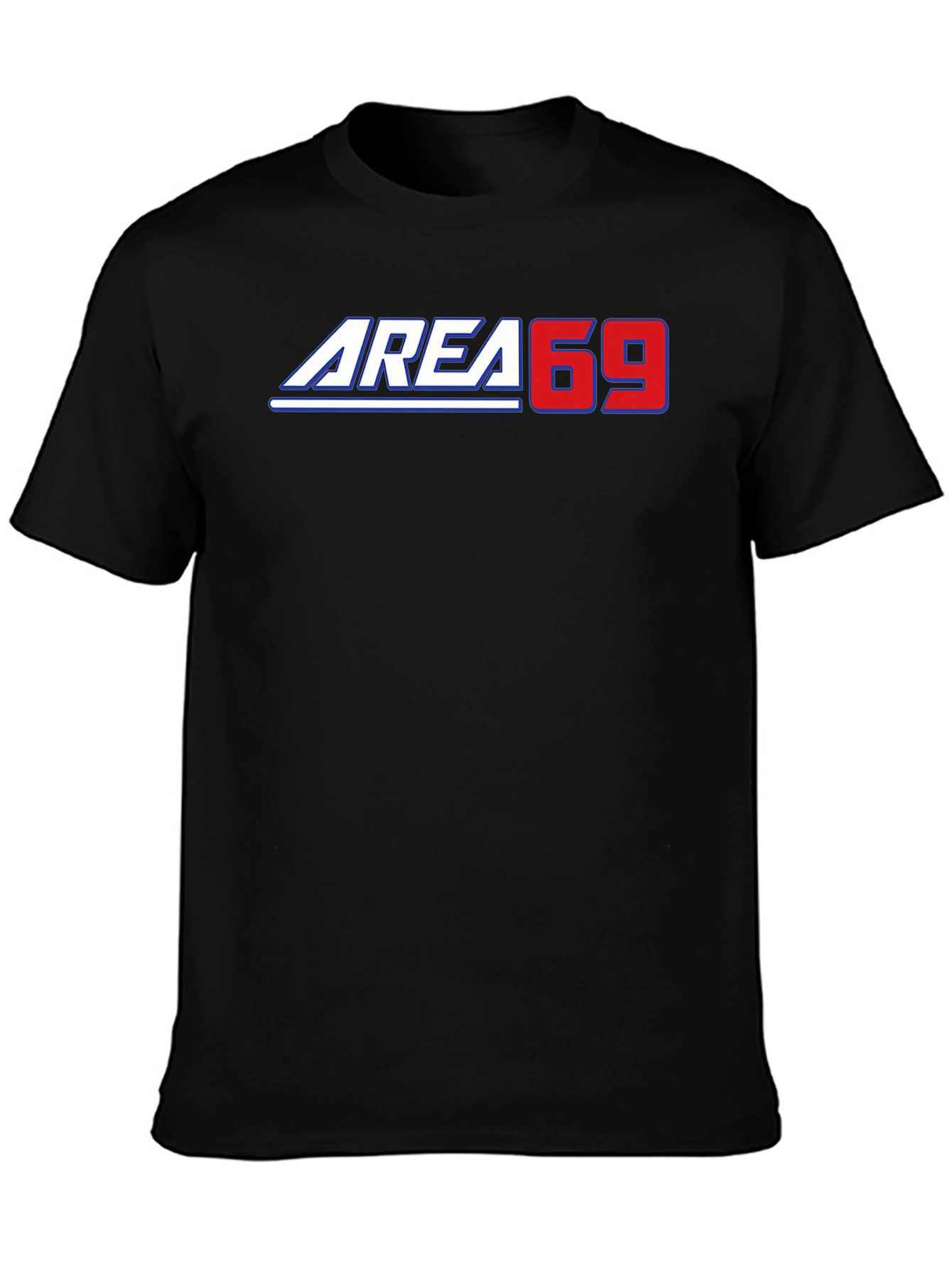 Black Area 69 T-Shirt - Humorous Graphic Tee view 3