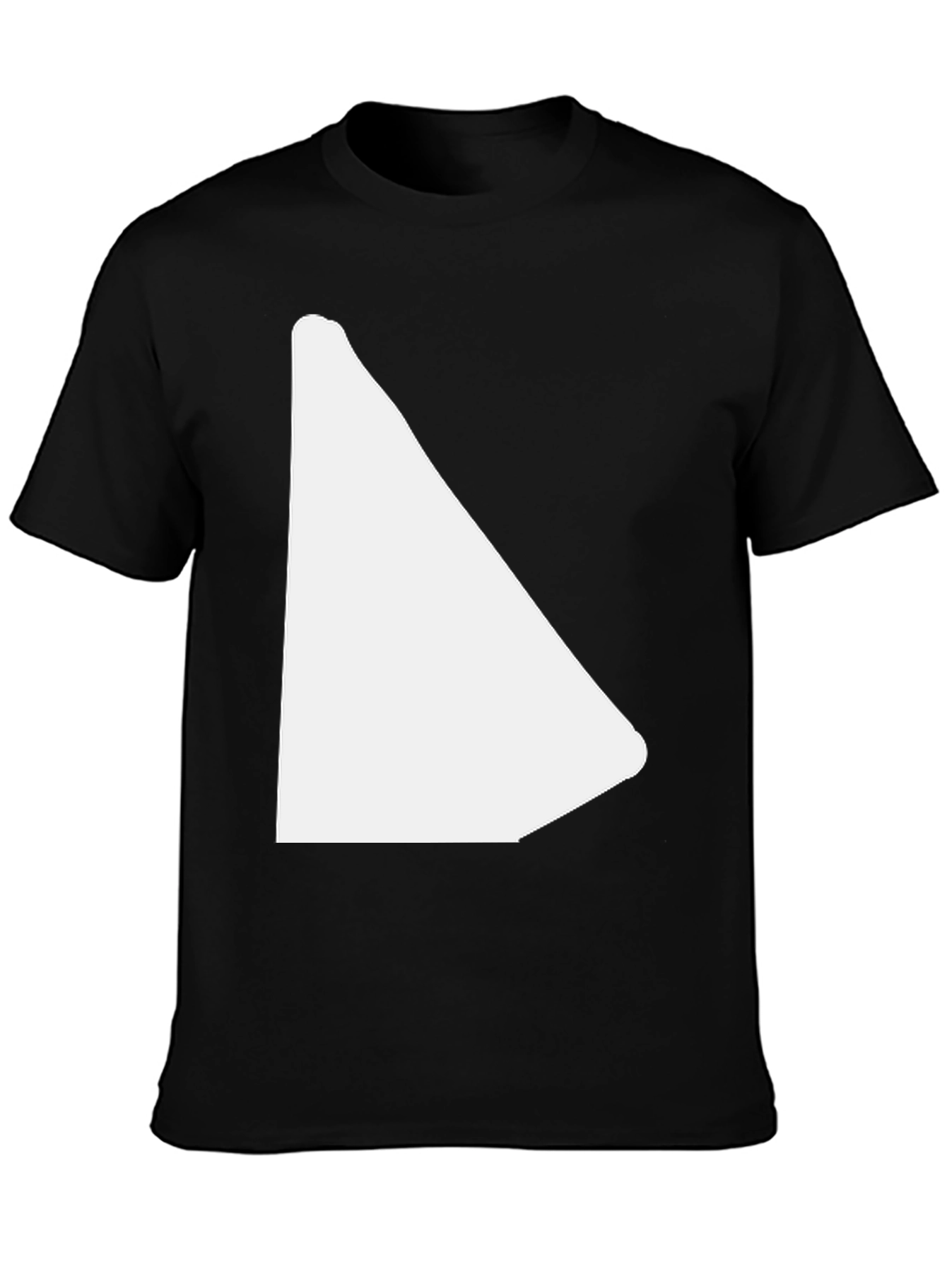 Black Men's Black T-Shirt with Unique White Graphic view 3