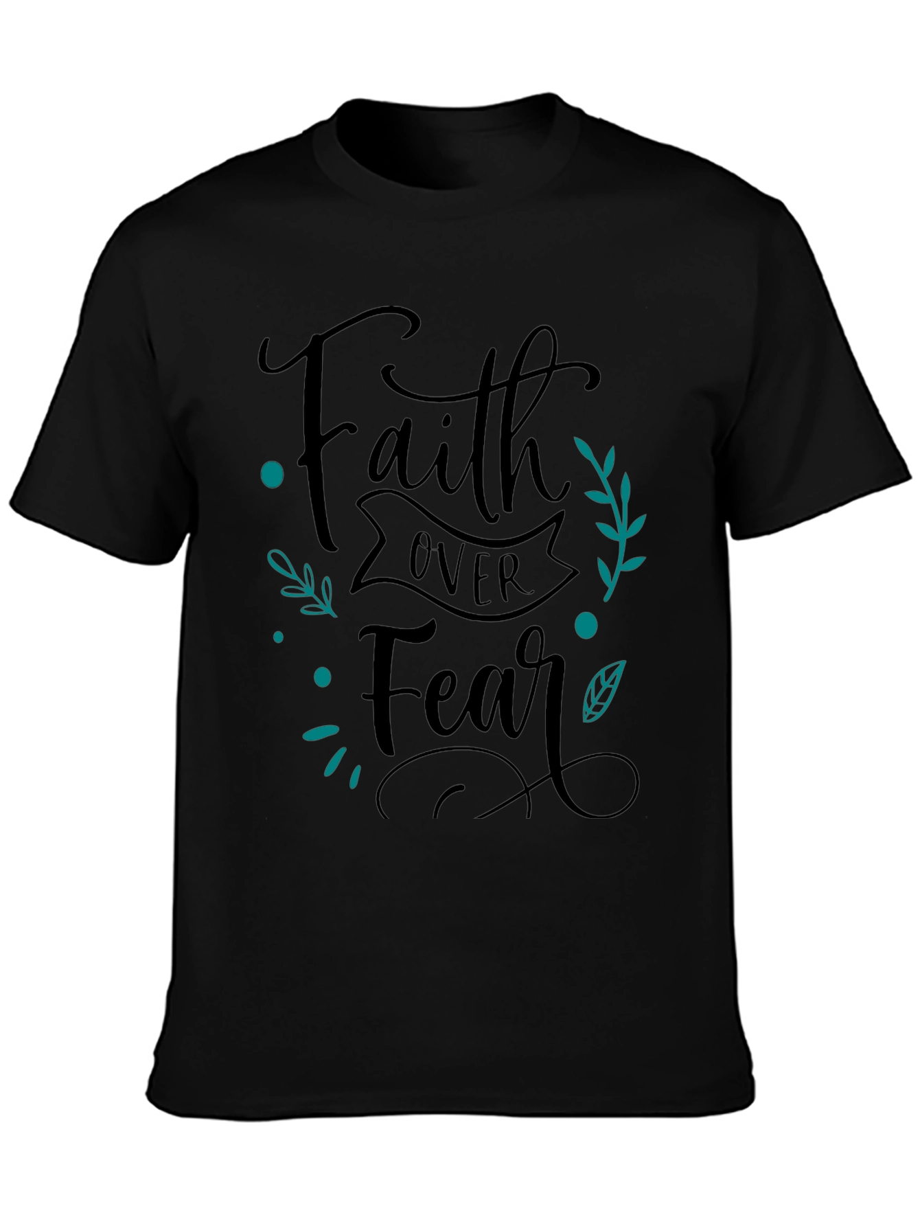 Black Faith Over Fear Graphic Tee - Unisex Black T-Shirt view 3