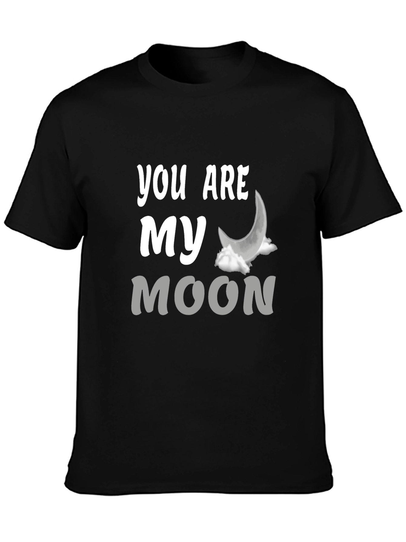 Black You Are My Moon Graphic T-Shirt - Trendy Black Tee view 3