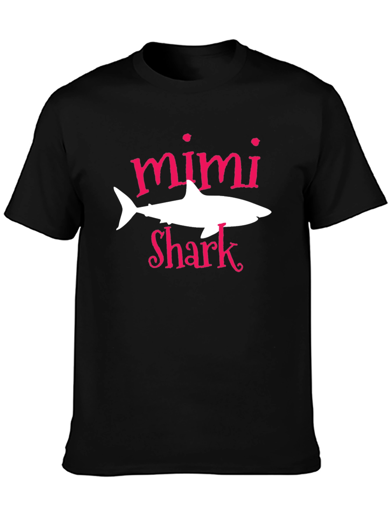 Black Mimi Shark Graphic Tee - Black Cotton T-Shirt view 3