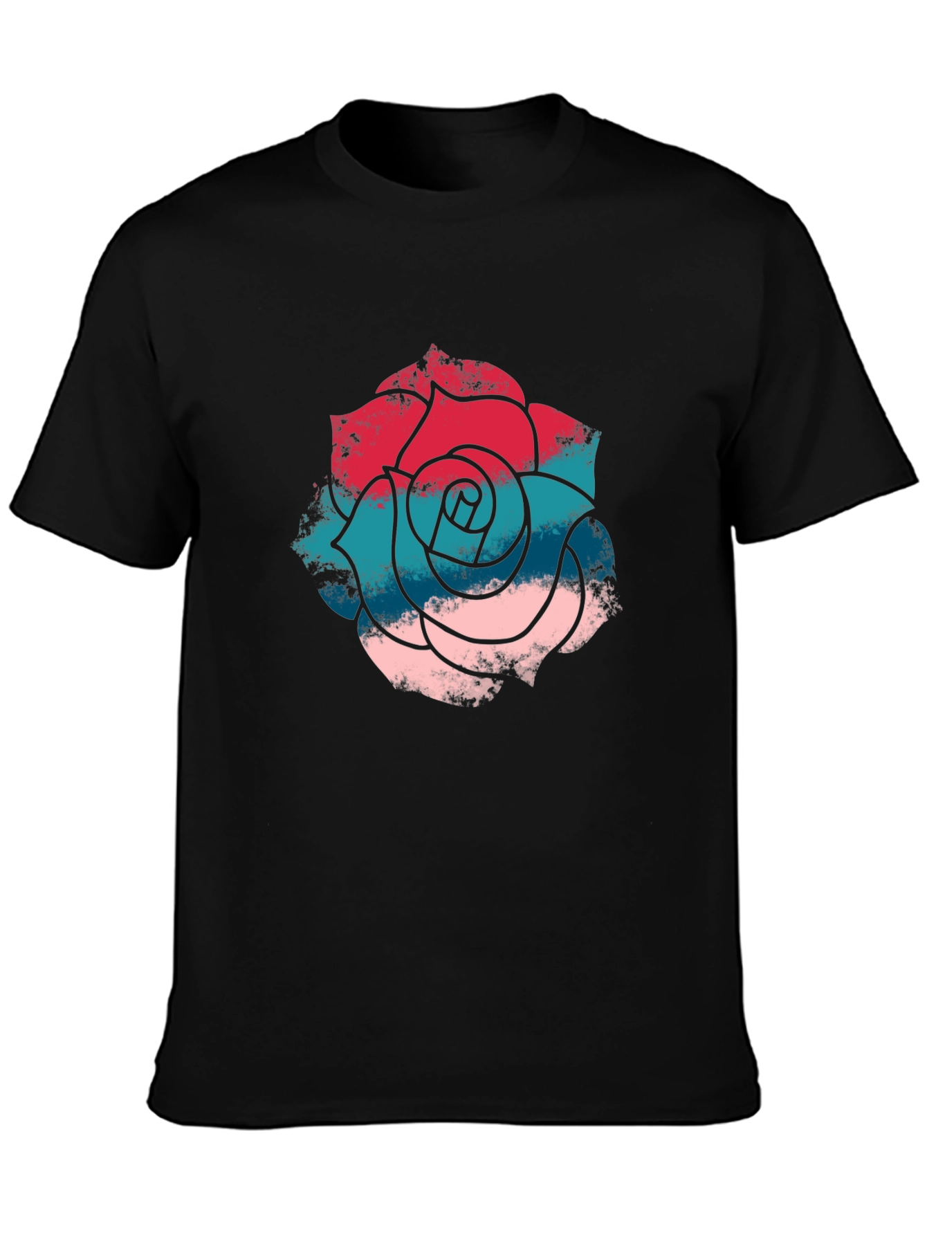 Black Rose Graphic T-Shirt - Stylish Men's Casual Tee view 3