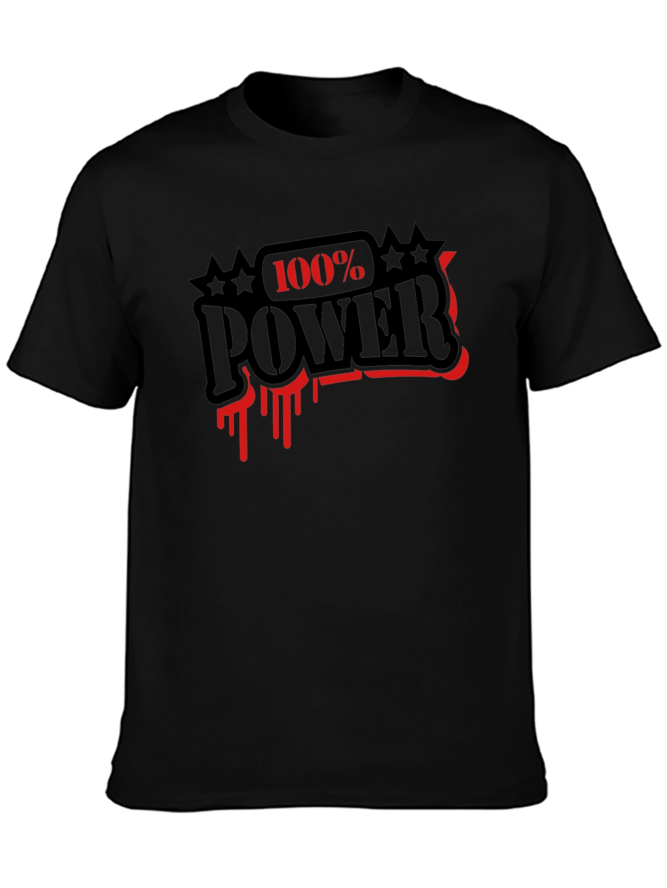 Black 100% Power Graphic T-Shirt - Black view 3
