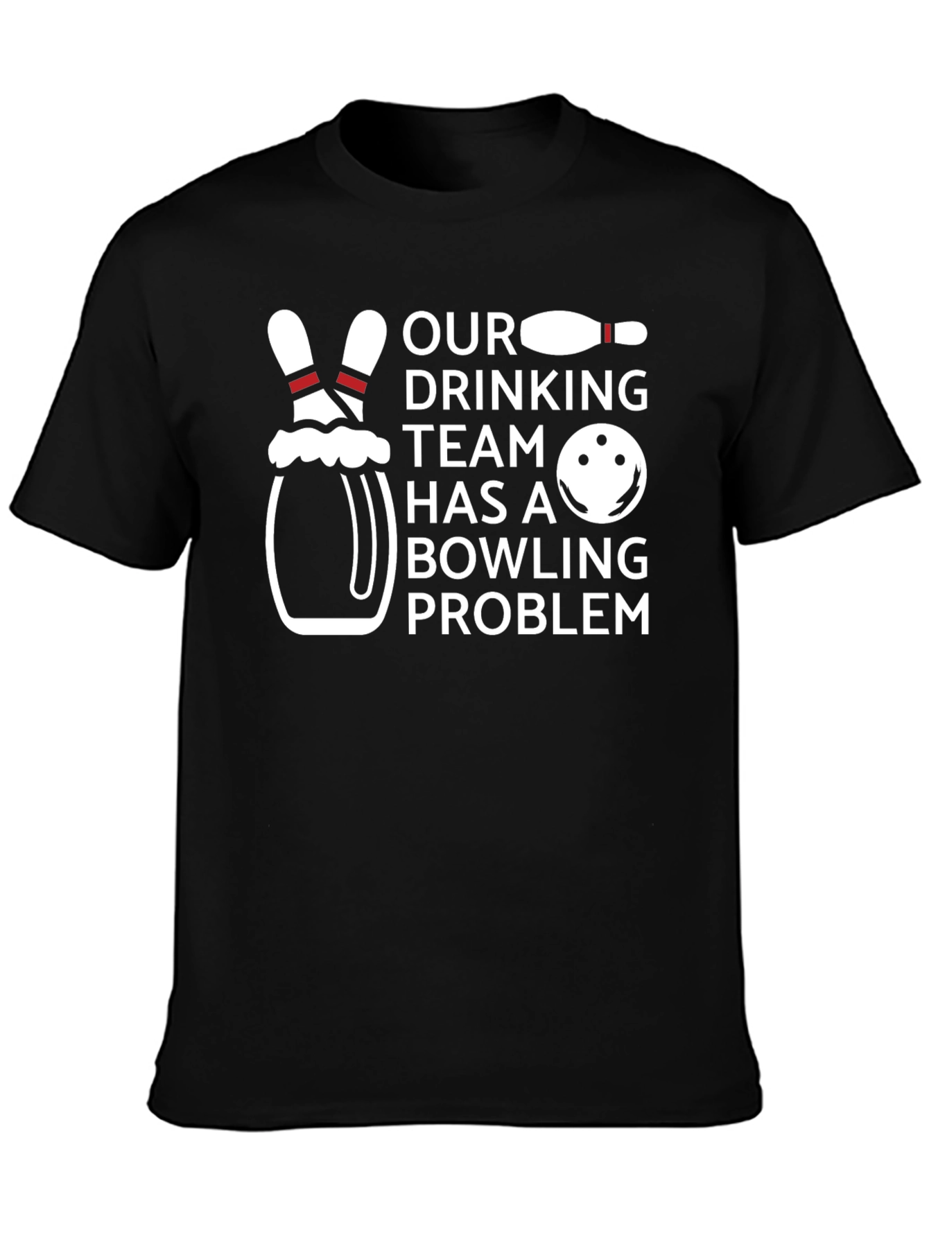 Black Bowling Problem T-Shirt view 3