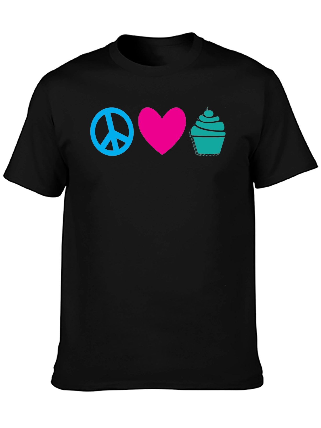 Black Peace Love Cupcakes Graphic Tee view 3