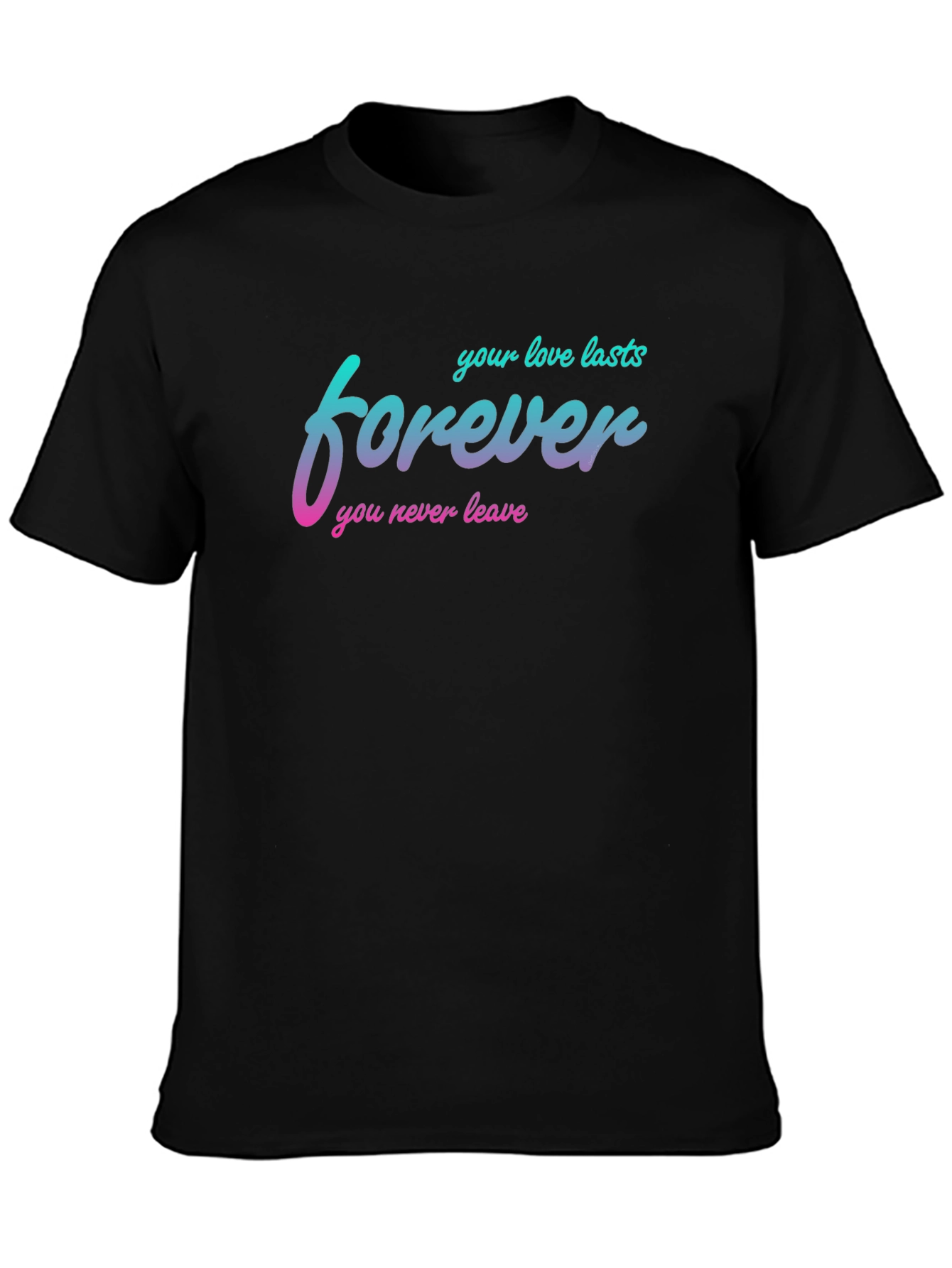 Black Forever Love Graphic T-Shirt view 3