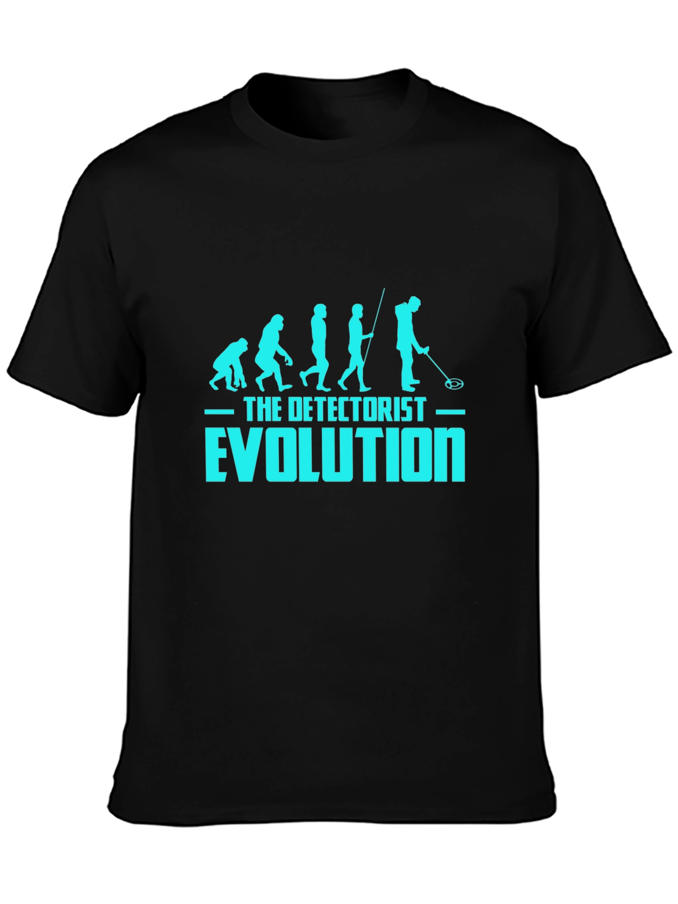 Black Detectorist Evolution Black T-Shirt - Metal Detecting Tee view 3