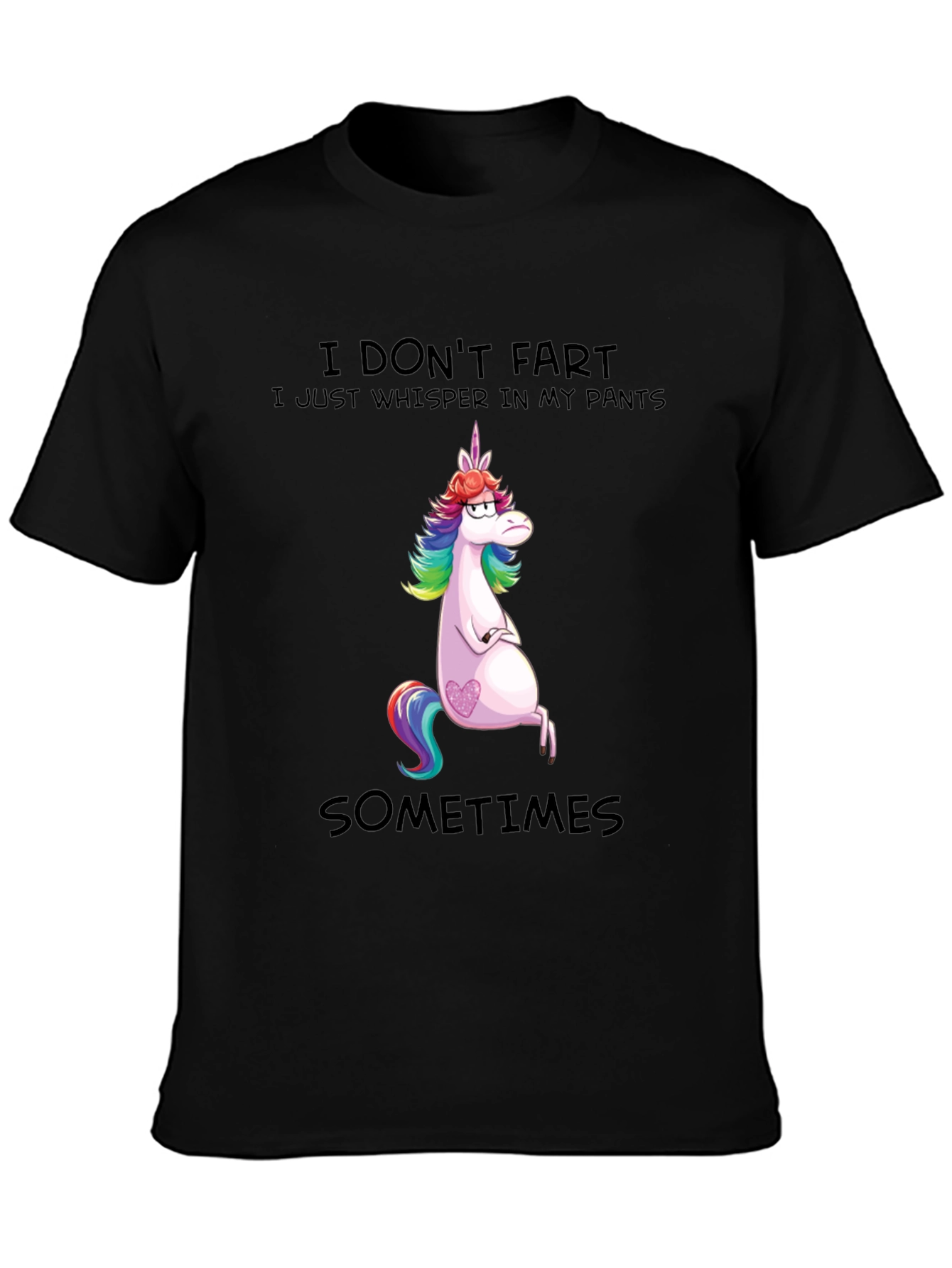 Black Unicorn Whisperer T-Shirt - I Don't Fart Funny Tee view 3