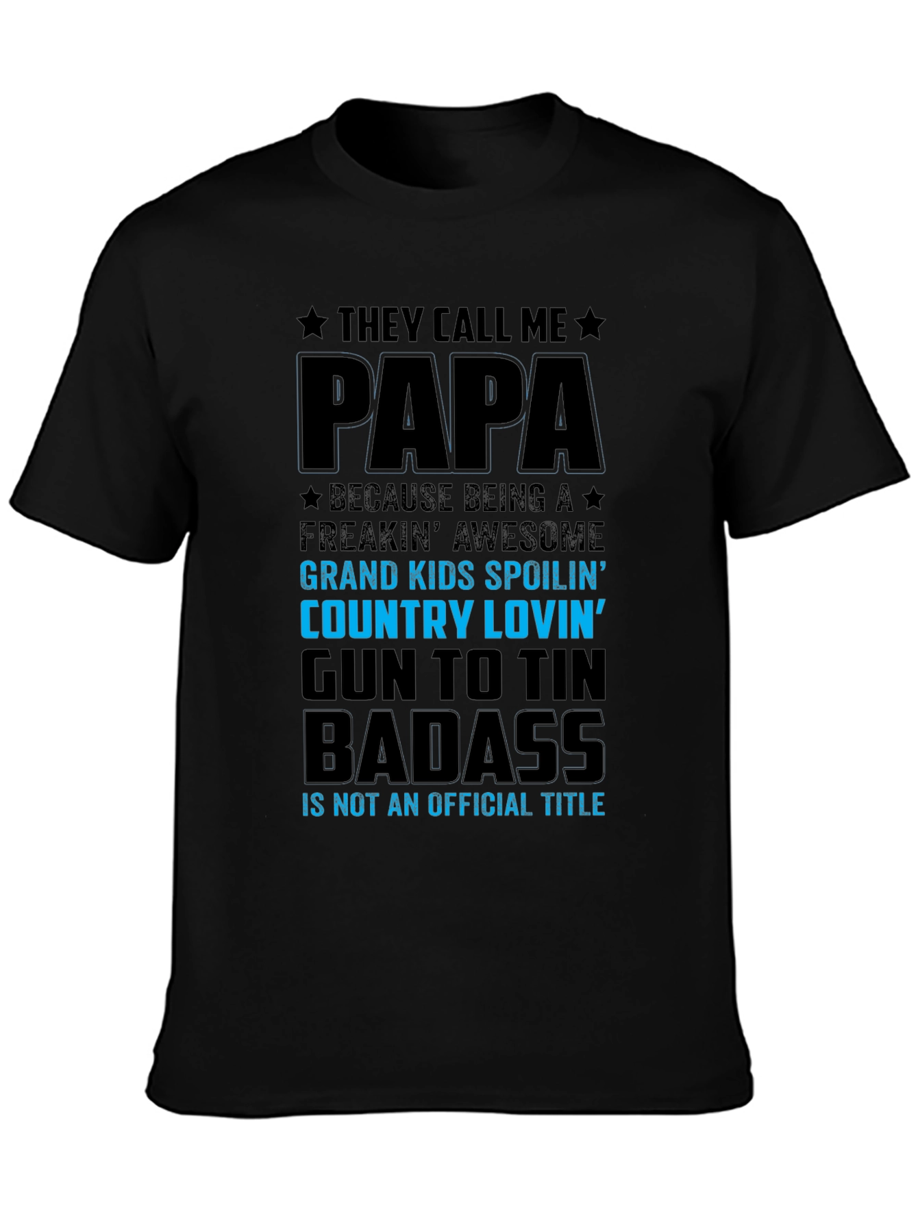 Black Papa Badass Graphic T-Shirt view 3