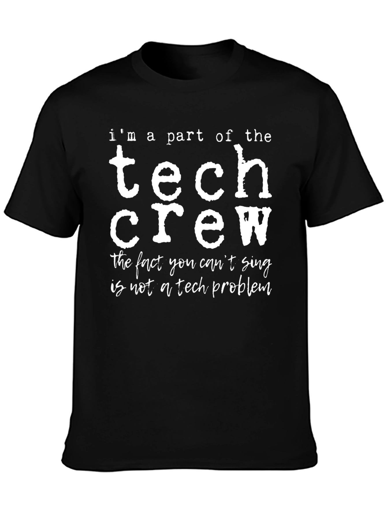 Black Tech Crew Graphic Tee - Funny Tech Support Shirt view 3