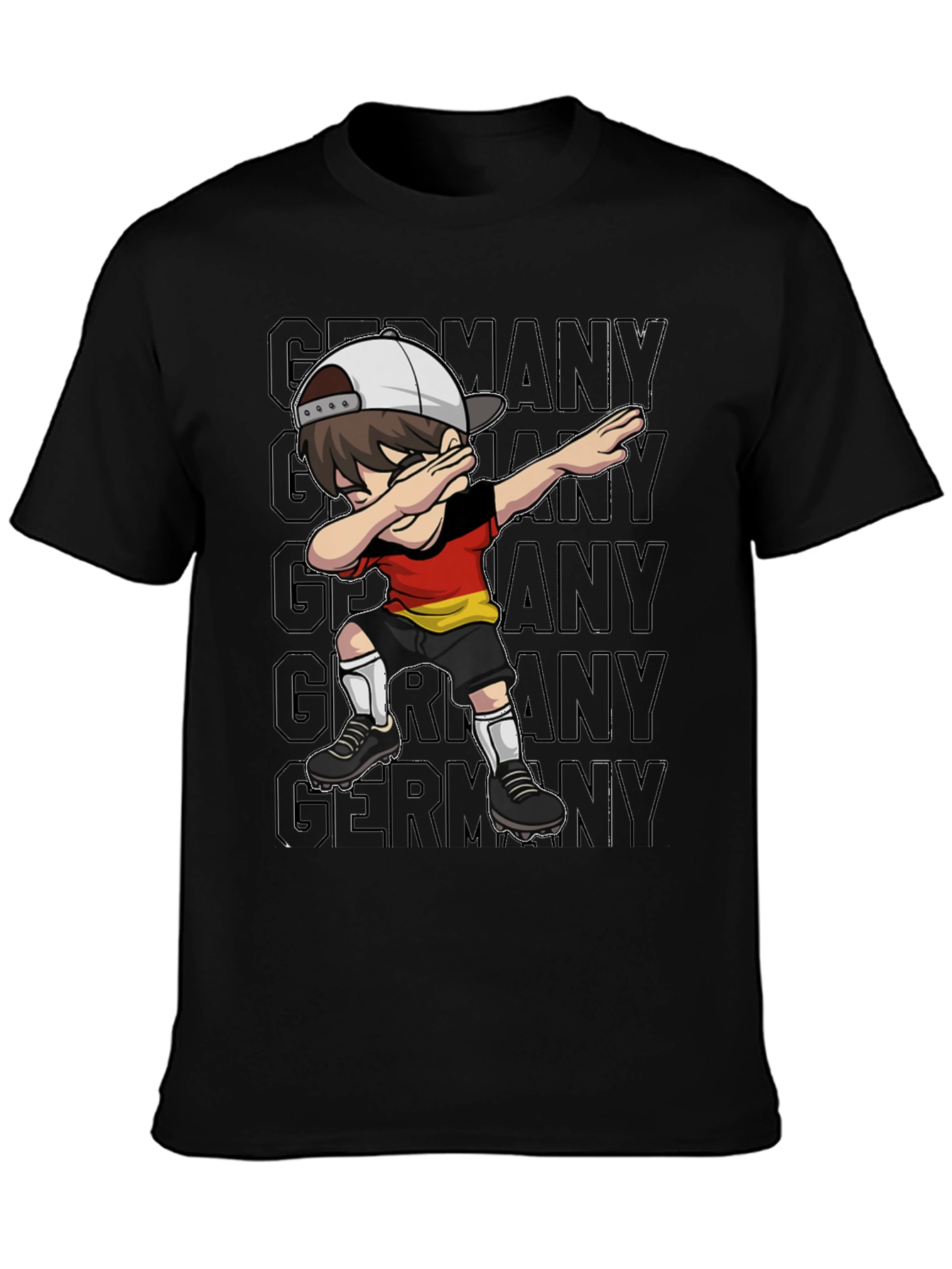 Black Germany Dabbing Soccer Player T-Shirt view 3