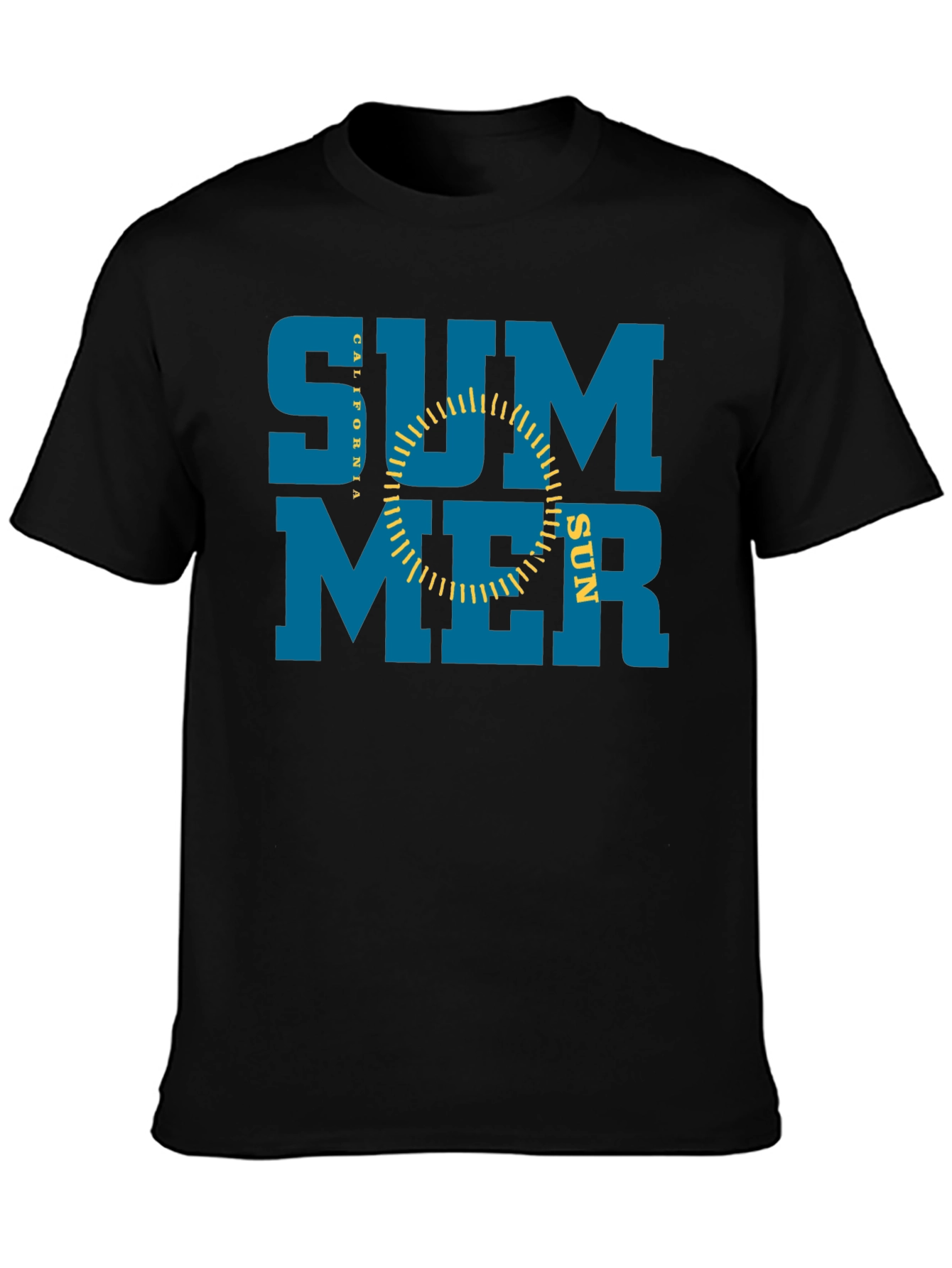 Black Summer California Sun Graphic T-Shirt view 3