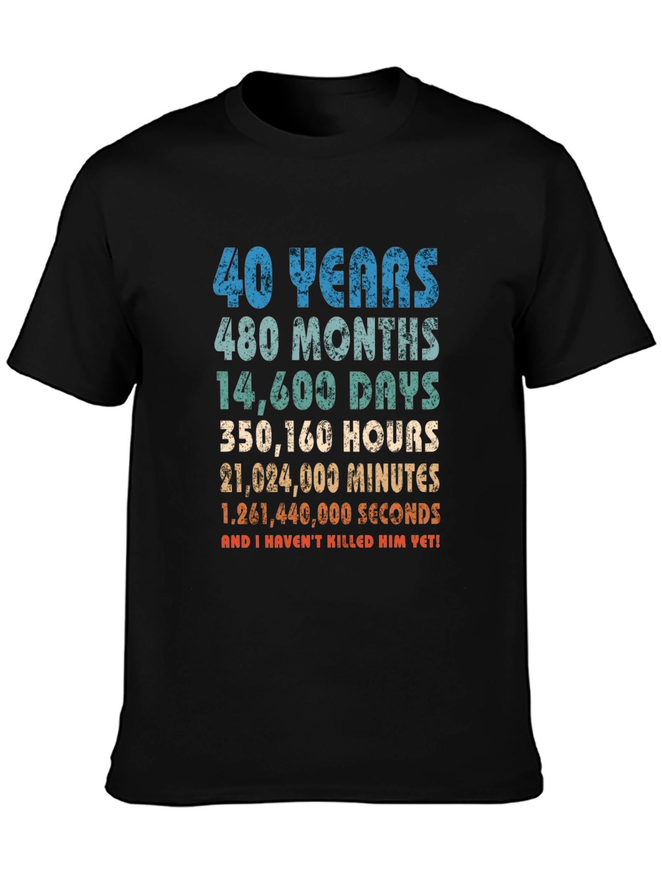 Black Funny 40th Anniversary Husband T-Shirt view 3