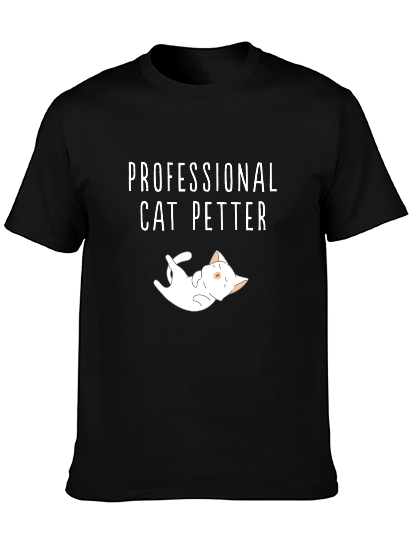 Black Professional Cat Petter Funny Graphic T-Shirt view 3