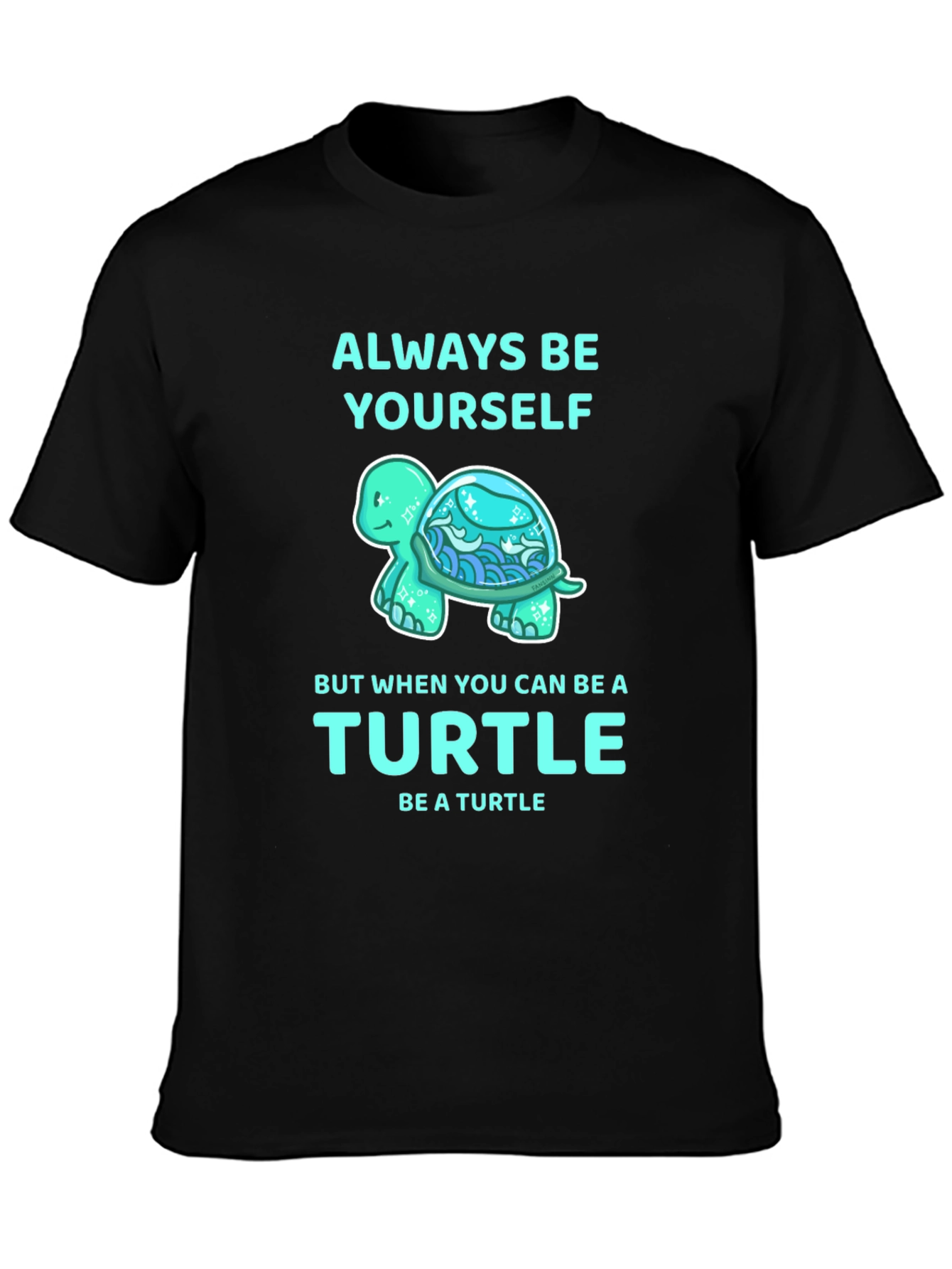 Black Always Be Yourself Turtle Graphic Tee view 3