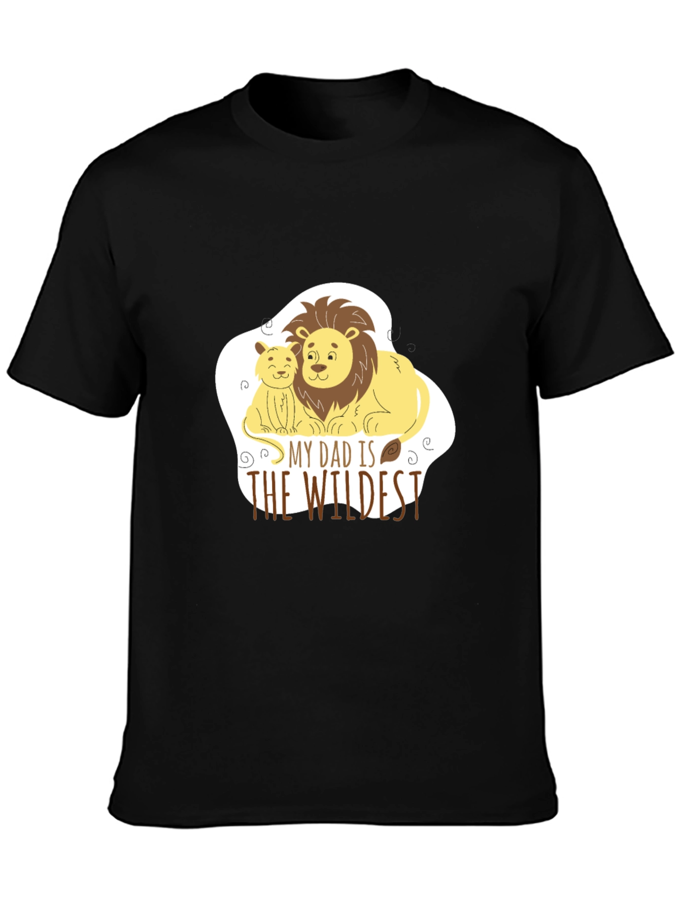 Black Dad & Cub Lion Graphic Tee - The Wildest Dad! view 3