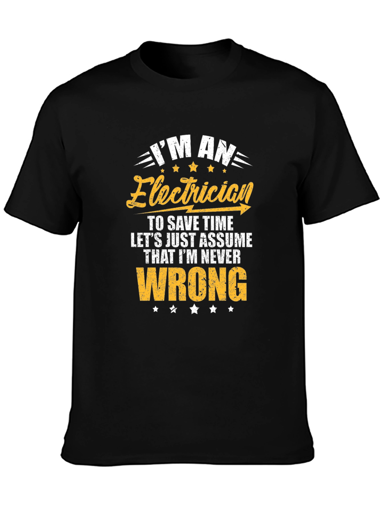 Black Electrician Never Wrong Graphic T-Shirt view 3
