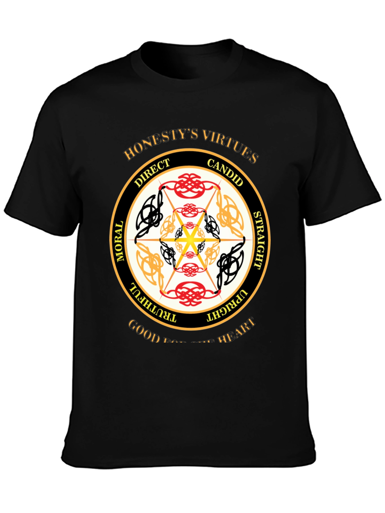 Black Honesty's Virtues Graphic Tee - Moral Upright Shirt view 3