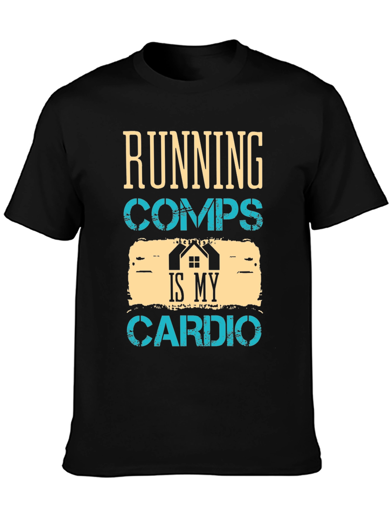 Black Running Comps Is My Cardio Graphic T-Shirt view 3