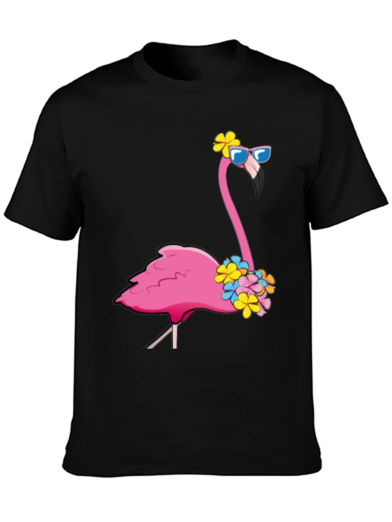 Black Cool Flamingo T-Shirt - Summer Vibes view 3