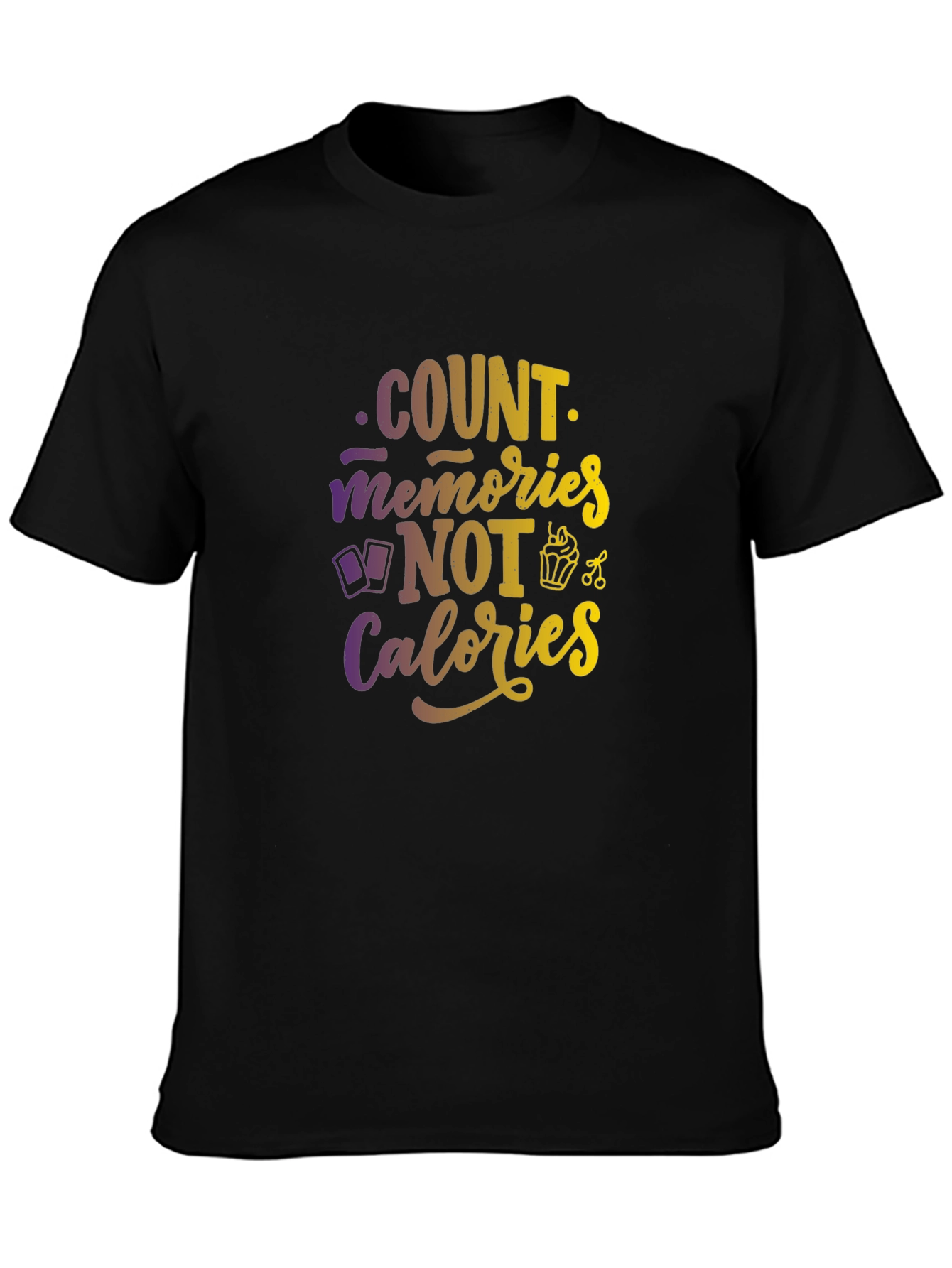 Black Count Memories Not Calories Graphic Tee view 3