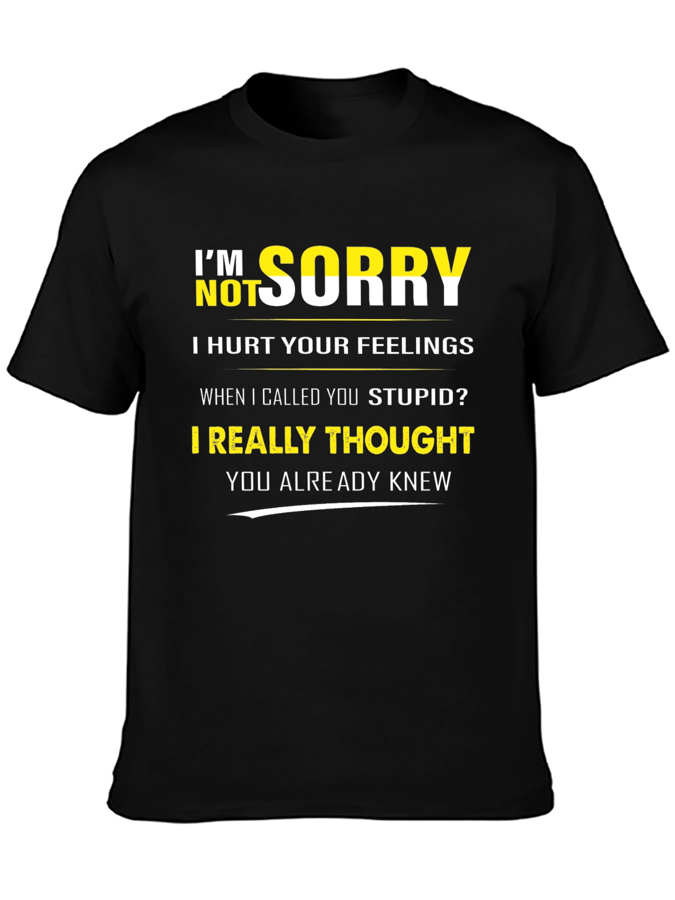 Black Funny "I'm Not Sorry" Graphic T-Shirt view 3