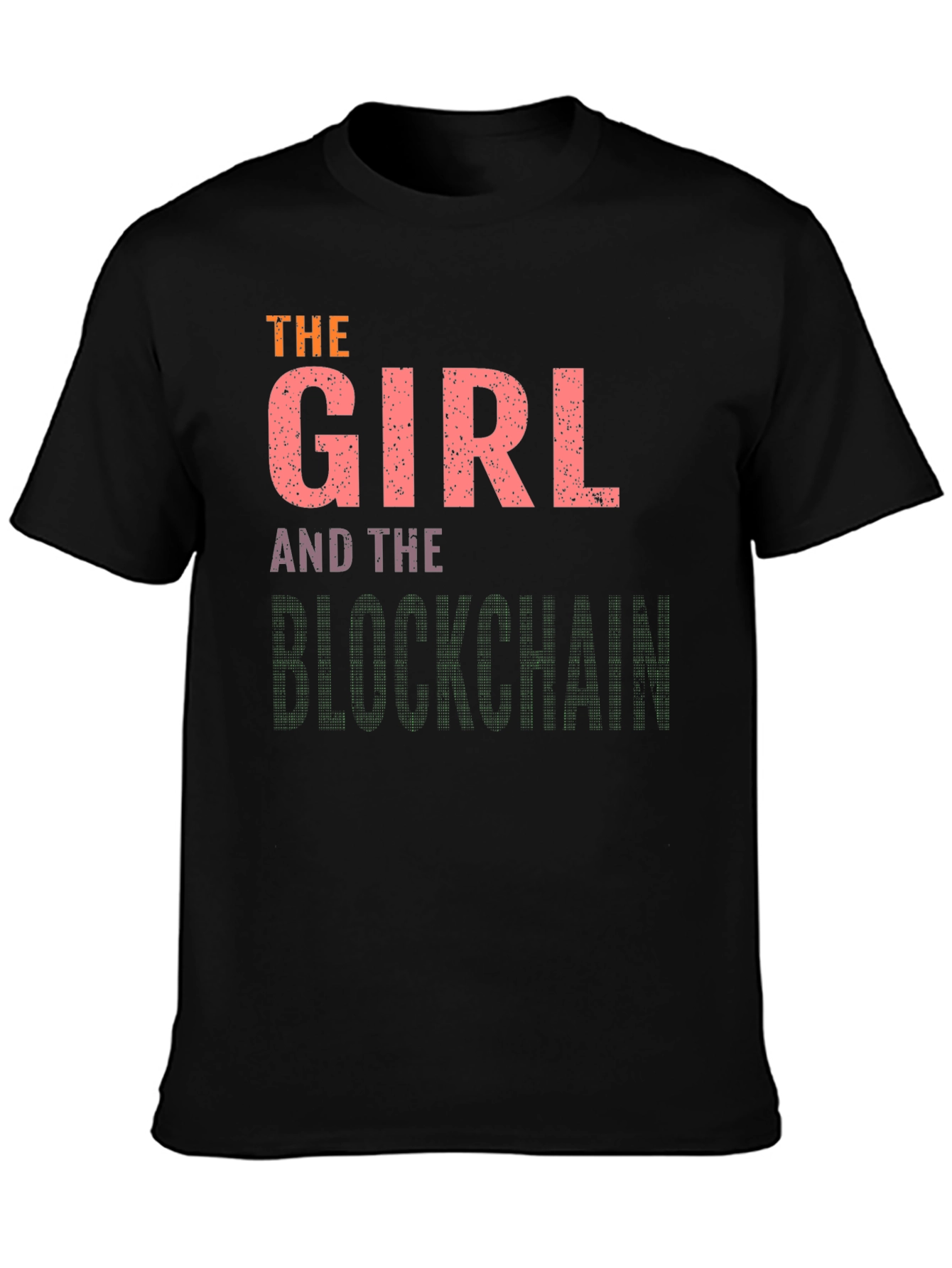 Black The Girl and the Blockchain Black T-Shirt view 3