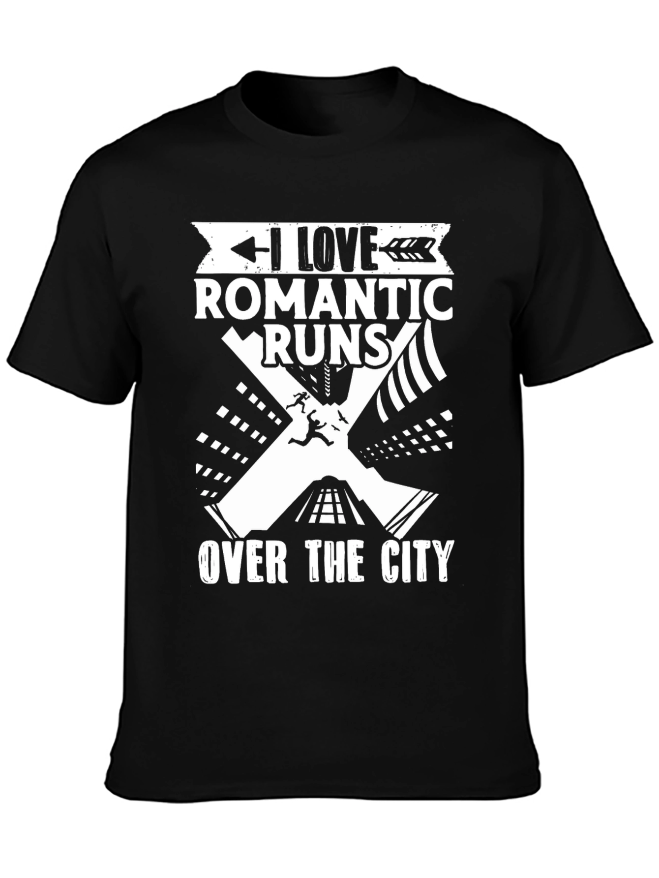 Romantic Runs Over the City Graphic Tee - Black - 3