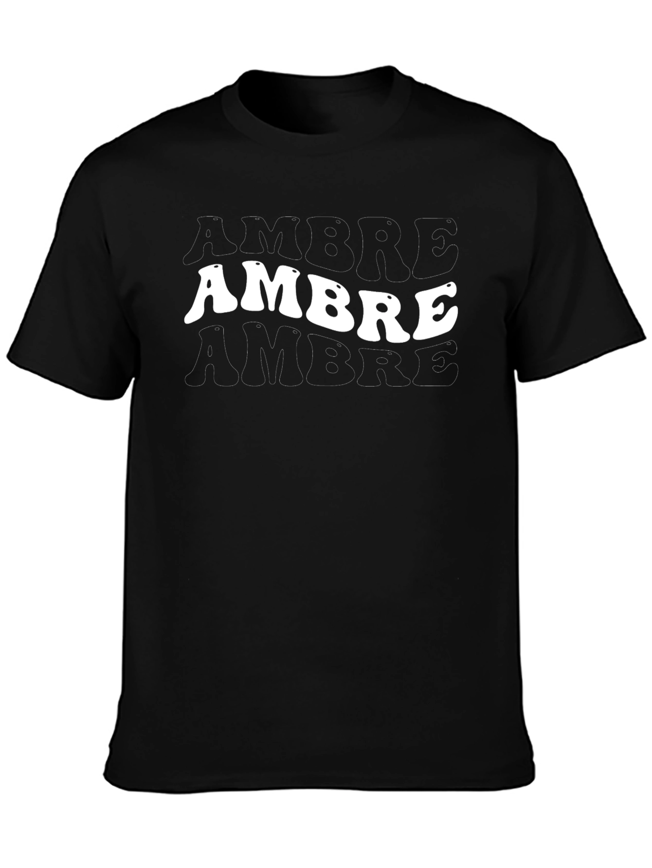 Black Ambre Retro Wordmark T-Shirt - Casual Black Tee view 3