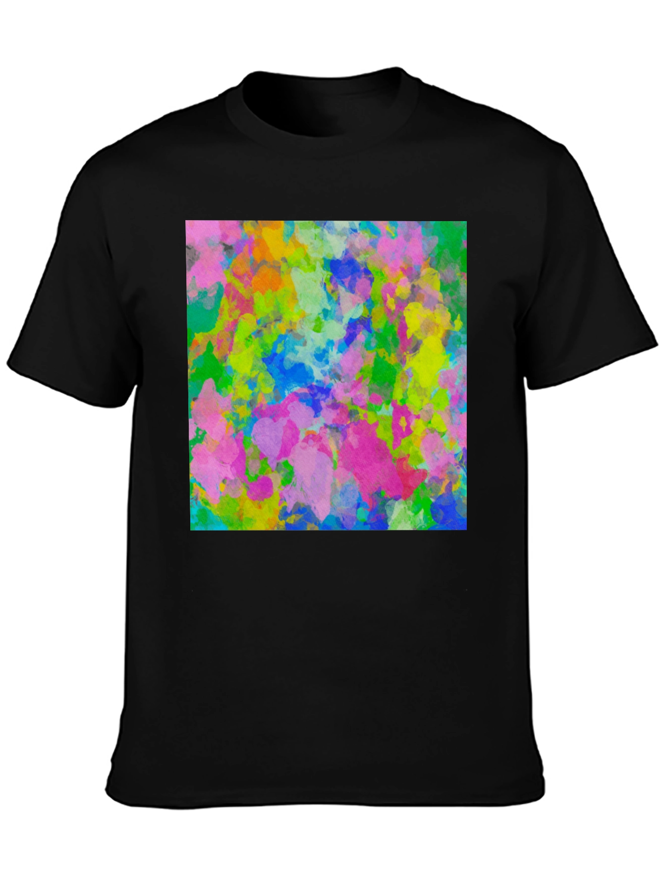 Black Abstract Art Print Black T-Shirt view 3