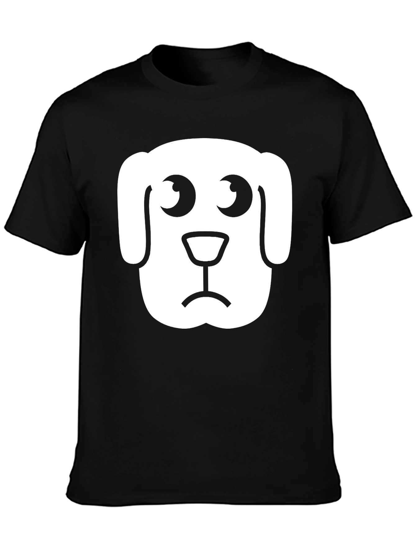 Black Sad Dog Graphic Tee - Black Cotton T-Shirt view 3