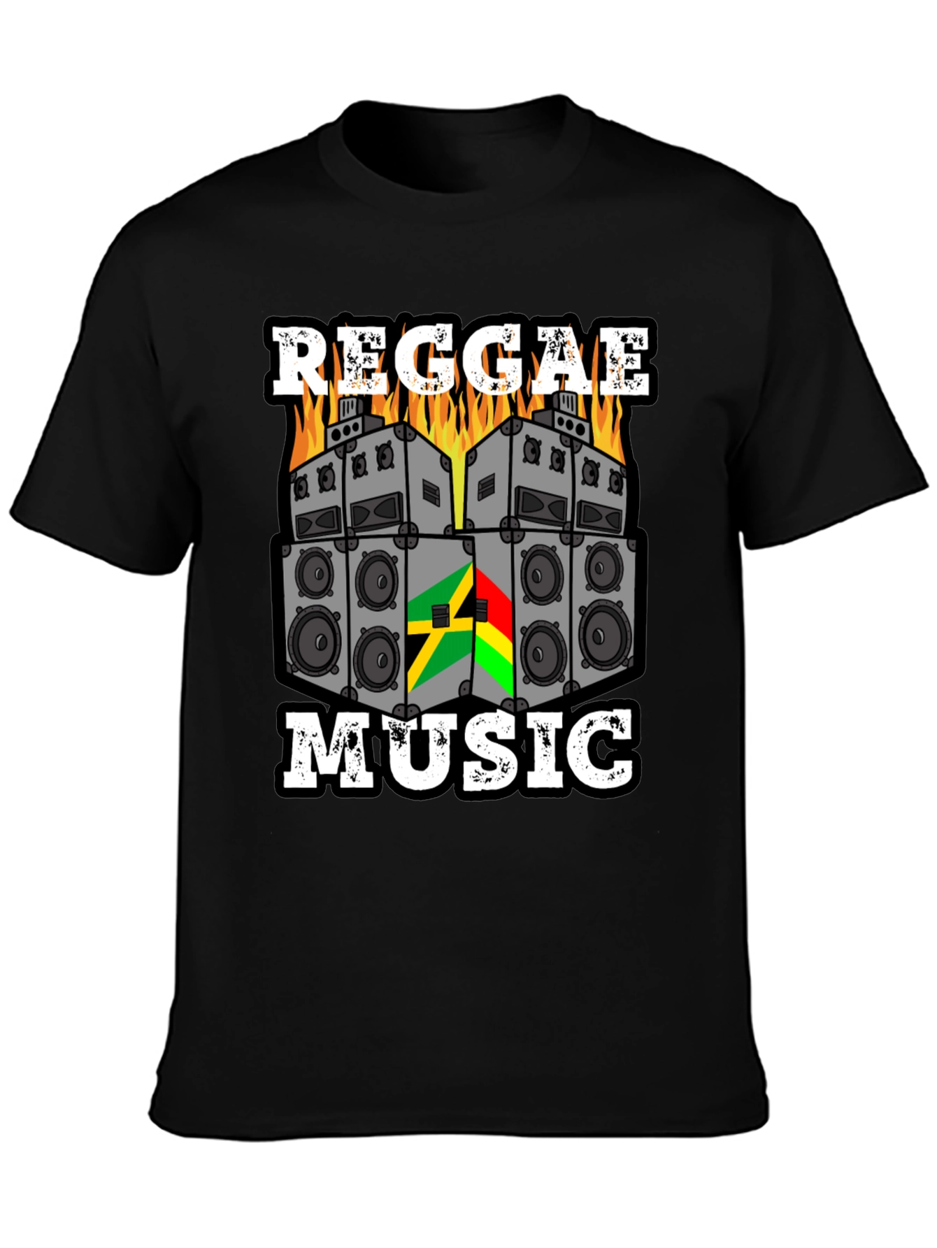 Black Reggae Music Graphic Tee - Black Cotton view 3