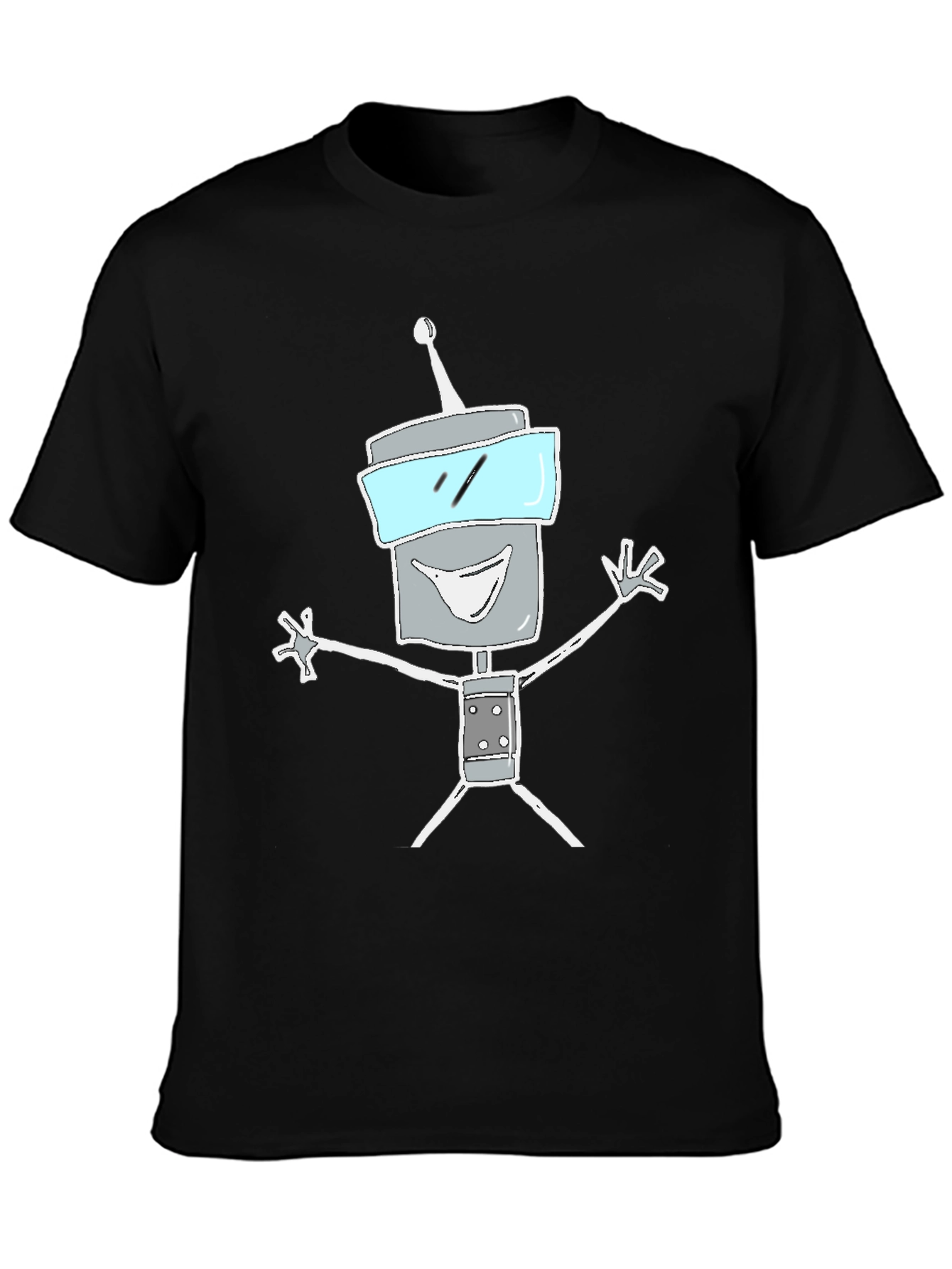 Black Robot Graphic Tee - Funky Casual Style view 3