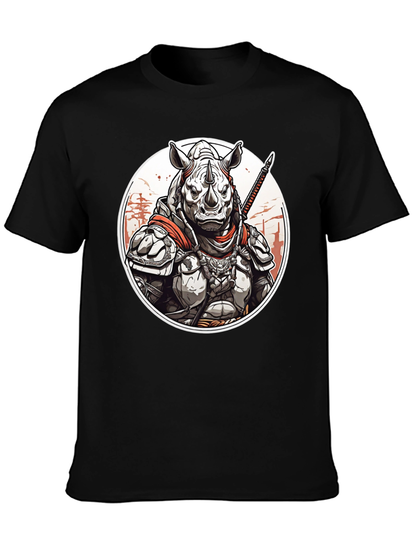 Black Rhino Samurai Graphic Tee - Black Cotton Blend view 3